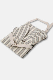Striped cotton child apron with matching oven mitt