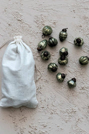 Heirloom Style Olive Green Mercury Glass Ornaments, Bag of 36