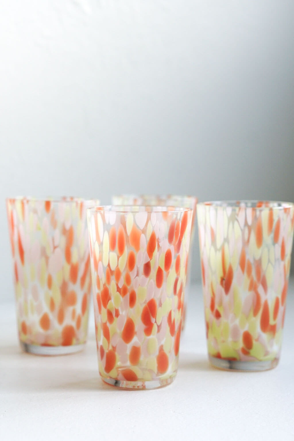 Positano Handblown Tall Glass Tumblers - Set of 4