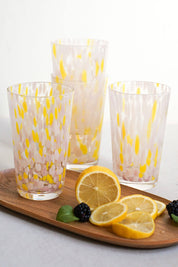 Sakura Handblown Tall Glass Tumblers - Set of 4