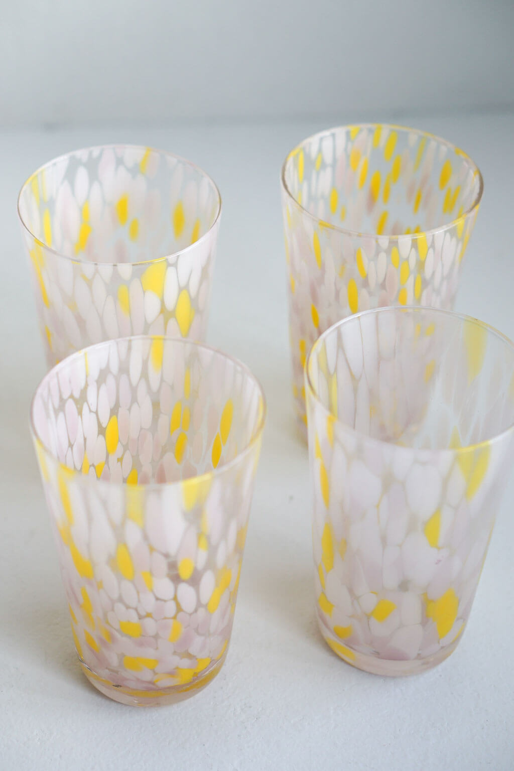 Sakura Handblown Tall Glass Tumblers - Set of 4