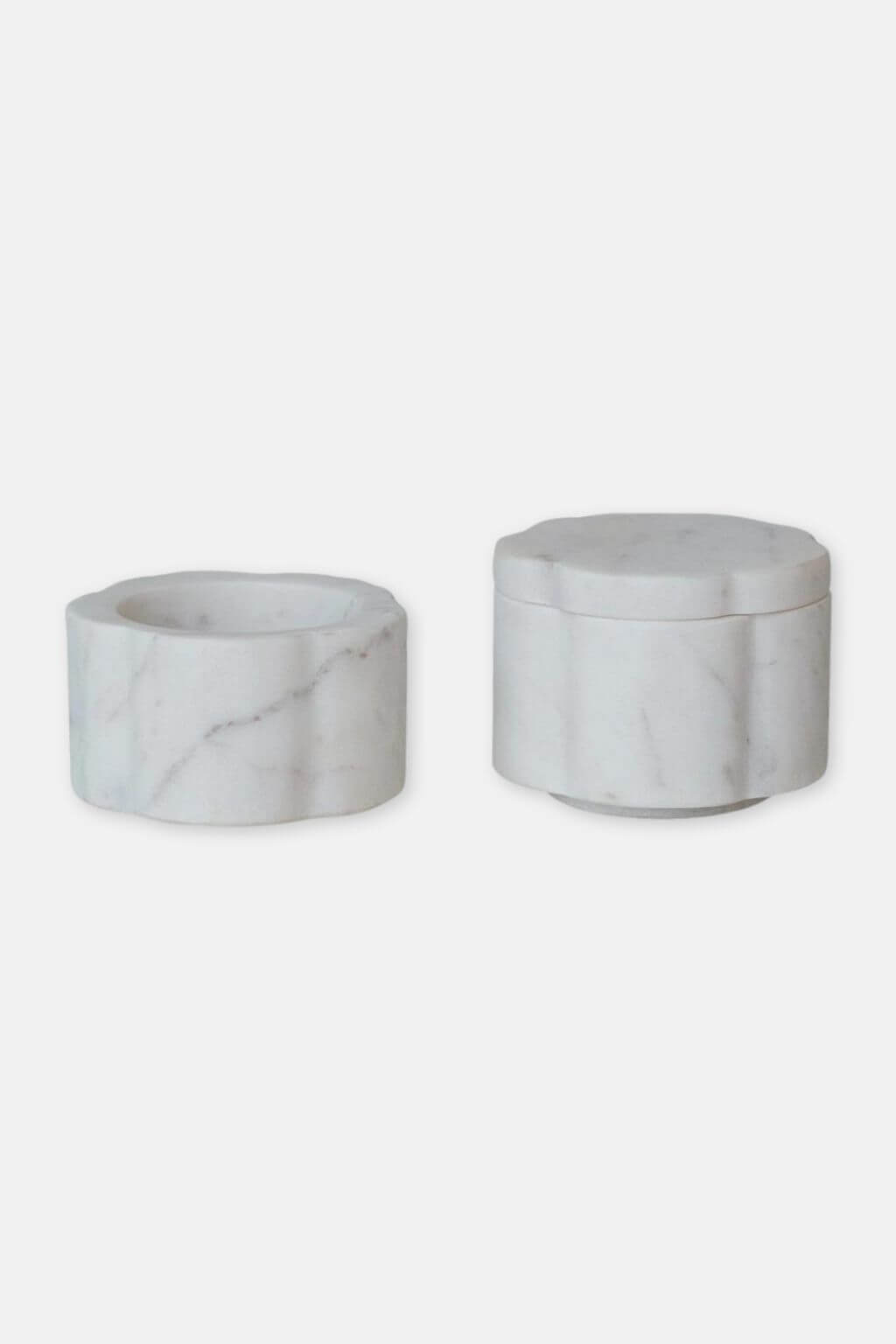 Marble Scalloped Stackable Pinch Pots