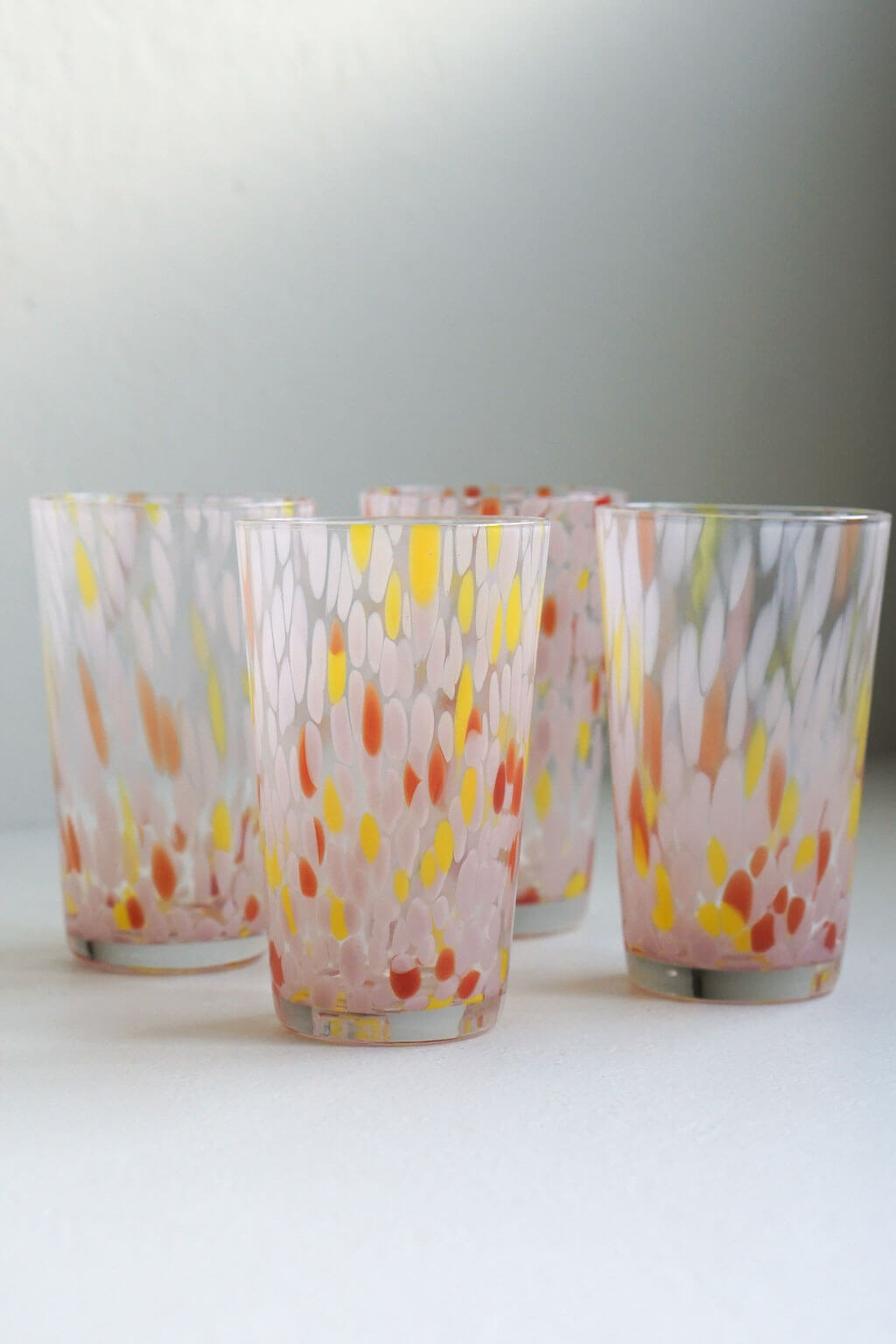 Valencia Handblown Tall Glass Tumblers - Set of 4