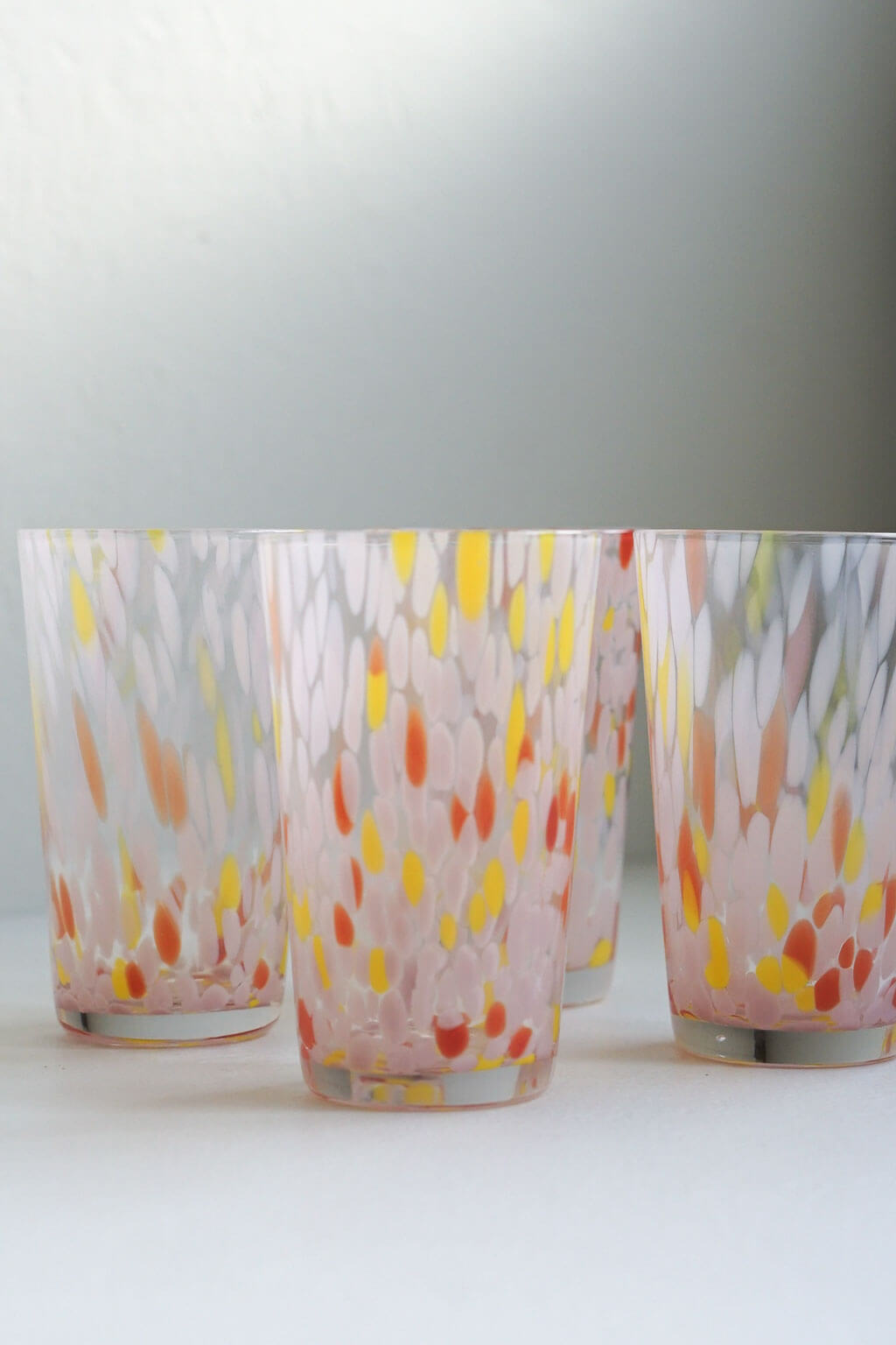 Valencia Handblown Tall Glass Tumblers - Set of 4