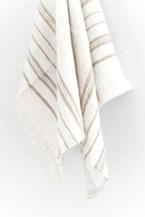 Avery Handwoven Tea Towel, Stone Stripe