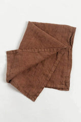 Stone Washed Linen Tea Towel, Terra Cotta