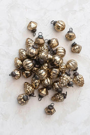 Heirloom Style Antique Gold Mercury Glass Ornaments, Bag of 36