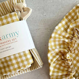 Bread Makers Set, Honey Gingham + Stripe | Bread Bag + Bowl Cover