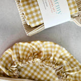 Bread Makers Set, Honey Gingham + Stripe | Bread Bag + Bowl Cover