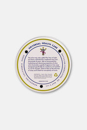 Image showing the back of Dr. Max’s Olive Oil Soap tin closed on white background
