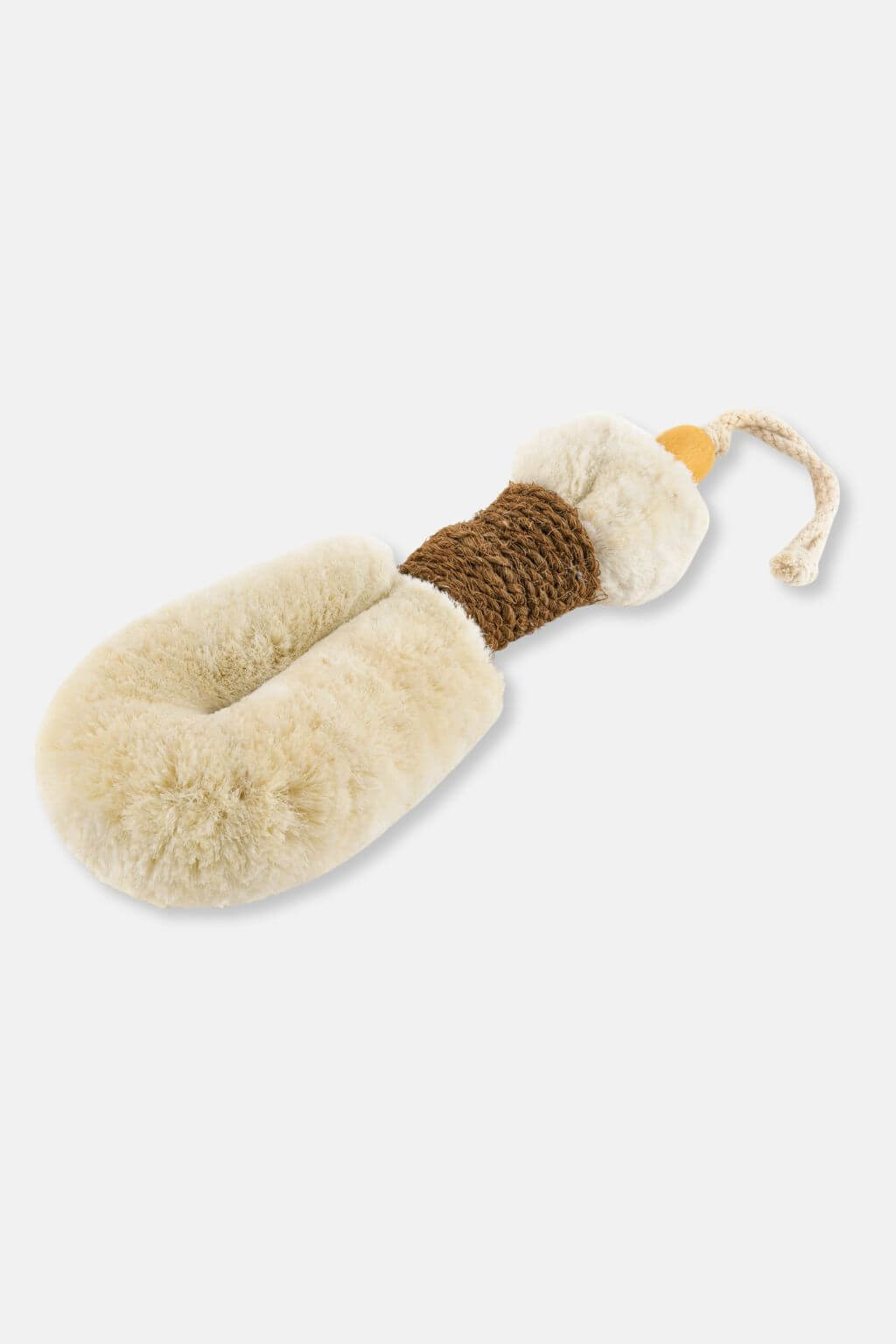 Soft jute dry brush with rope-wrapped handle