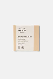 Fer à Cheval Gentle Cleansing Soap packaged in cream and beige box, labeled for face and body.