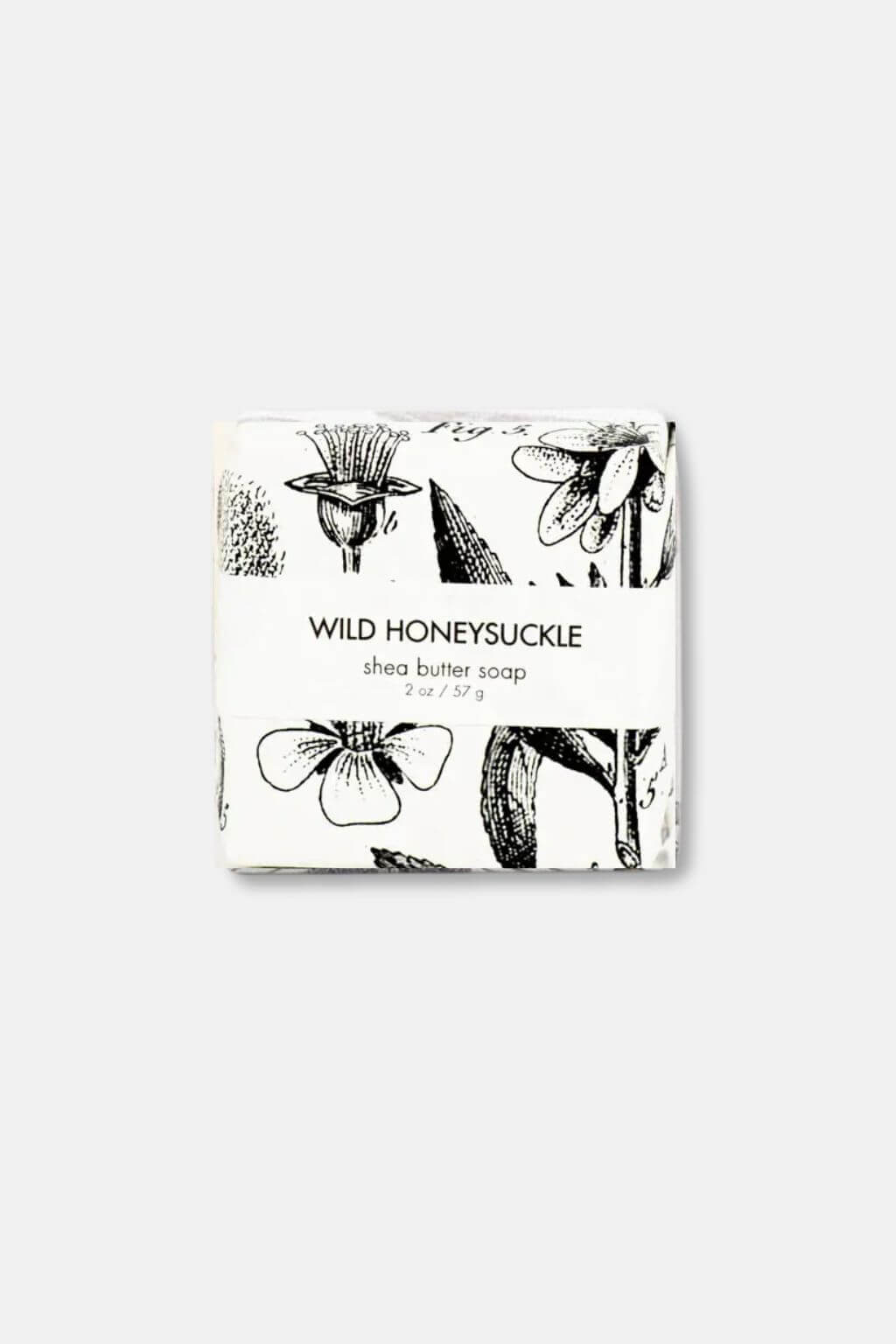 Petite Wild Honeysuckle guest soap in vintage botanical paper
