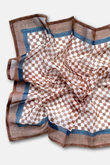 Cocoa Bandana | Earthy Checkered Print