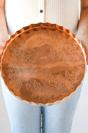 Copper Embossed Serving Tray