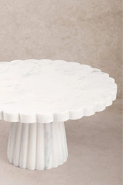 Scalloped Marble Cake Stand