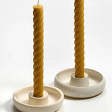 Yellow Beeswax 12" Rope Taper Candles