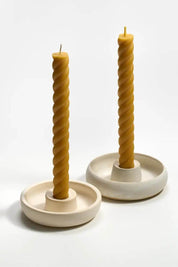 Yellow Beeswax 10" Rope Taper Candles