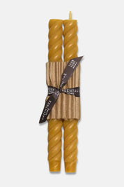 Yellow Beeswax 10" Rope Taper Candles