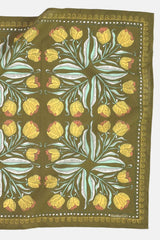 Adele Bandana | Vibrant Tulips on Olive