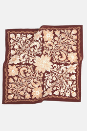 Agatha Bandana | Creamy Petals on Warm Brick