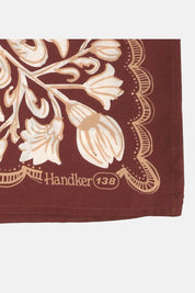 Agatha Bandana | Creamy Petals on Warm Brick