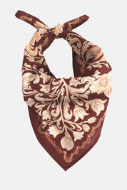Agatha Bandana | Creamy Petals on Warm Brick