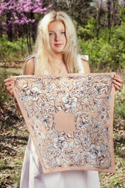 Georgia Bandana | Monochromatic Blooms on Sunlit Clay
