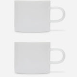 Lotta White Jade Borosilicate Glass Tea / Espresso Cups - Set of 2