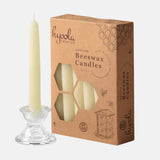 White Beeswax 6" Taper Candles, Box of 12