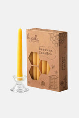 Yellow Beeswax 6" Taper Candles, Box of 12