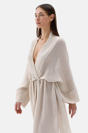 Crinkle Bamboo Beige Kimono