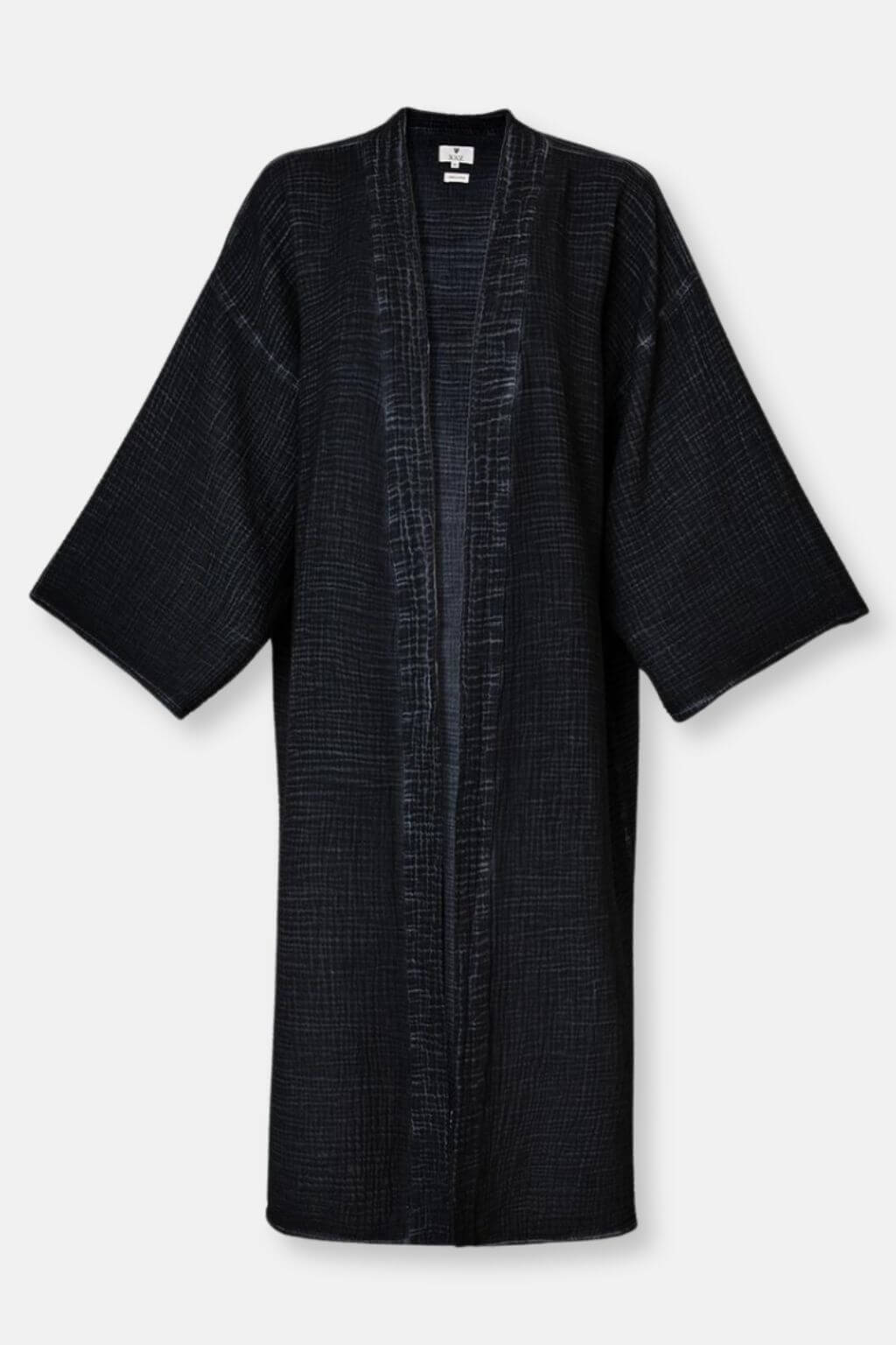 Crinkle Black Kimono