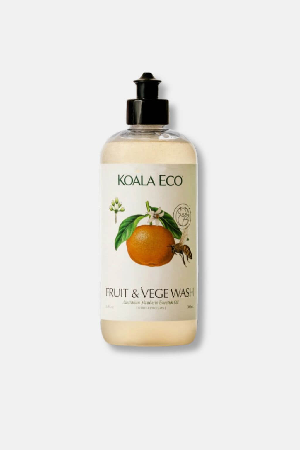 Koala Eco Natural Fruit + Vegetable Wash bottle on a white background