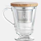 Bee Tea Infuser Glass Mug with Wood Lid