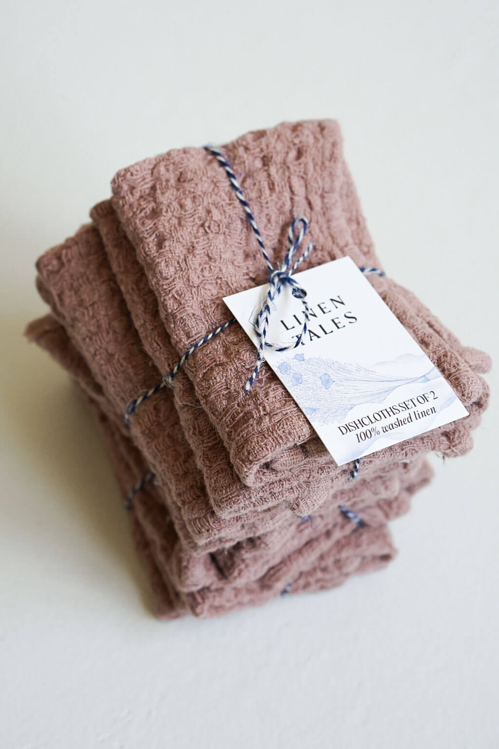 Cafe Creme Linen Waffle Dishcloth Set of 2