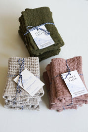 Natural Linen Waffle Dishcloth Set of 2