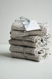 Natural Linen Waffle Dishcloth Set of 2