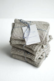 Natural Linen Waffle Dishcloth Set of 2