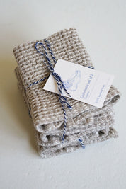 Natural Linen Waffle Dishcloth Set of 2