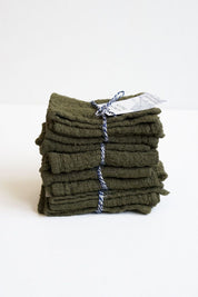 Martini Olive Linen Waffe Dishcloth Set of 2