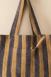 Maris Striped Linen Market Bag | Coastal-Inspired European Flax Tote
