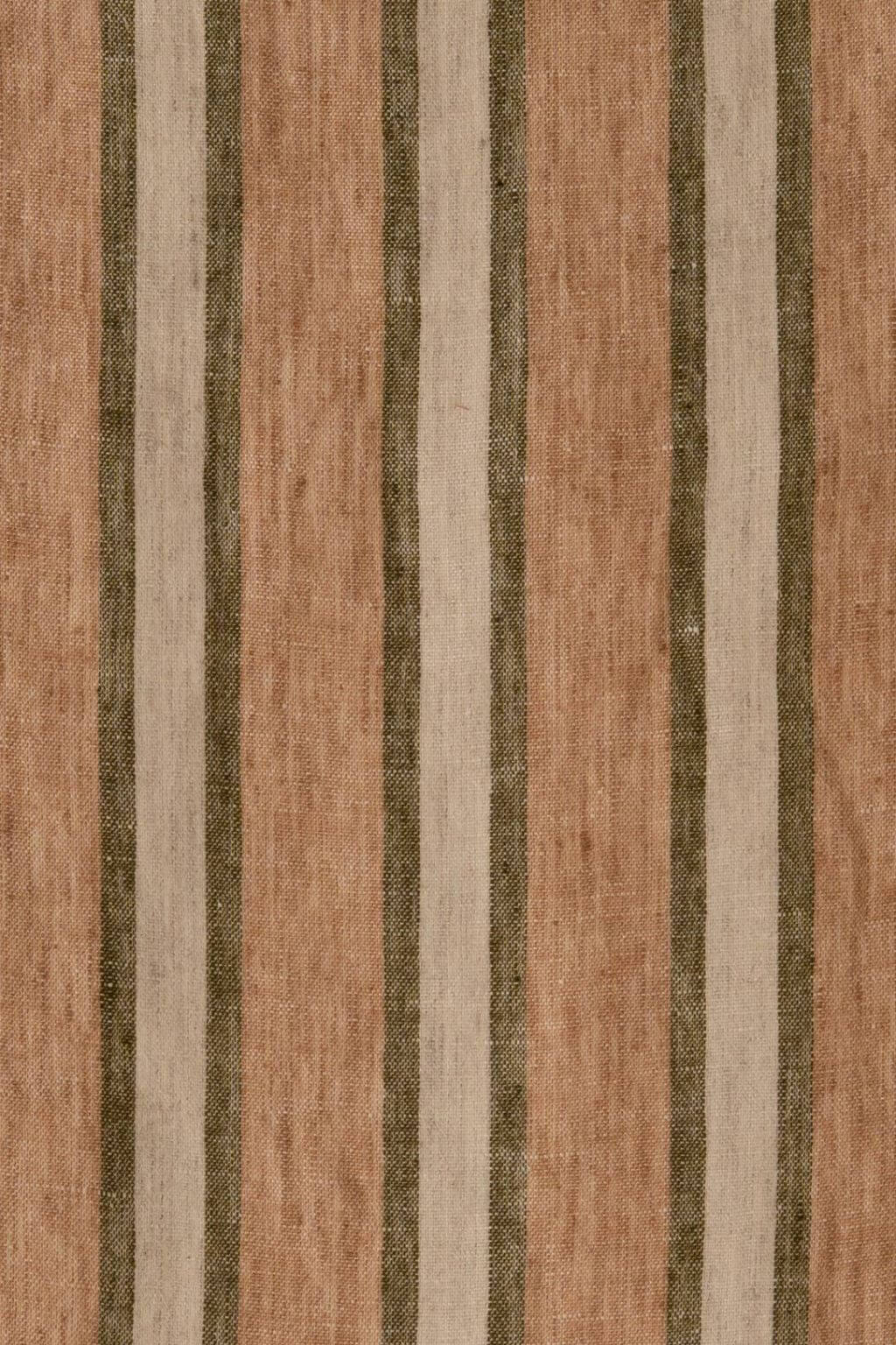 Fabric detail of Sylph Striped Linen Market Bag in green and natural stripes