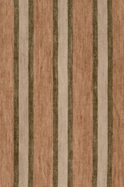 Fabric detail of Sylph Striped Linen Market Bag in green and natural stripes