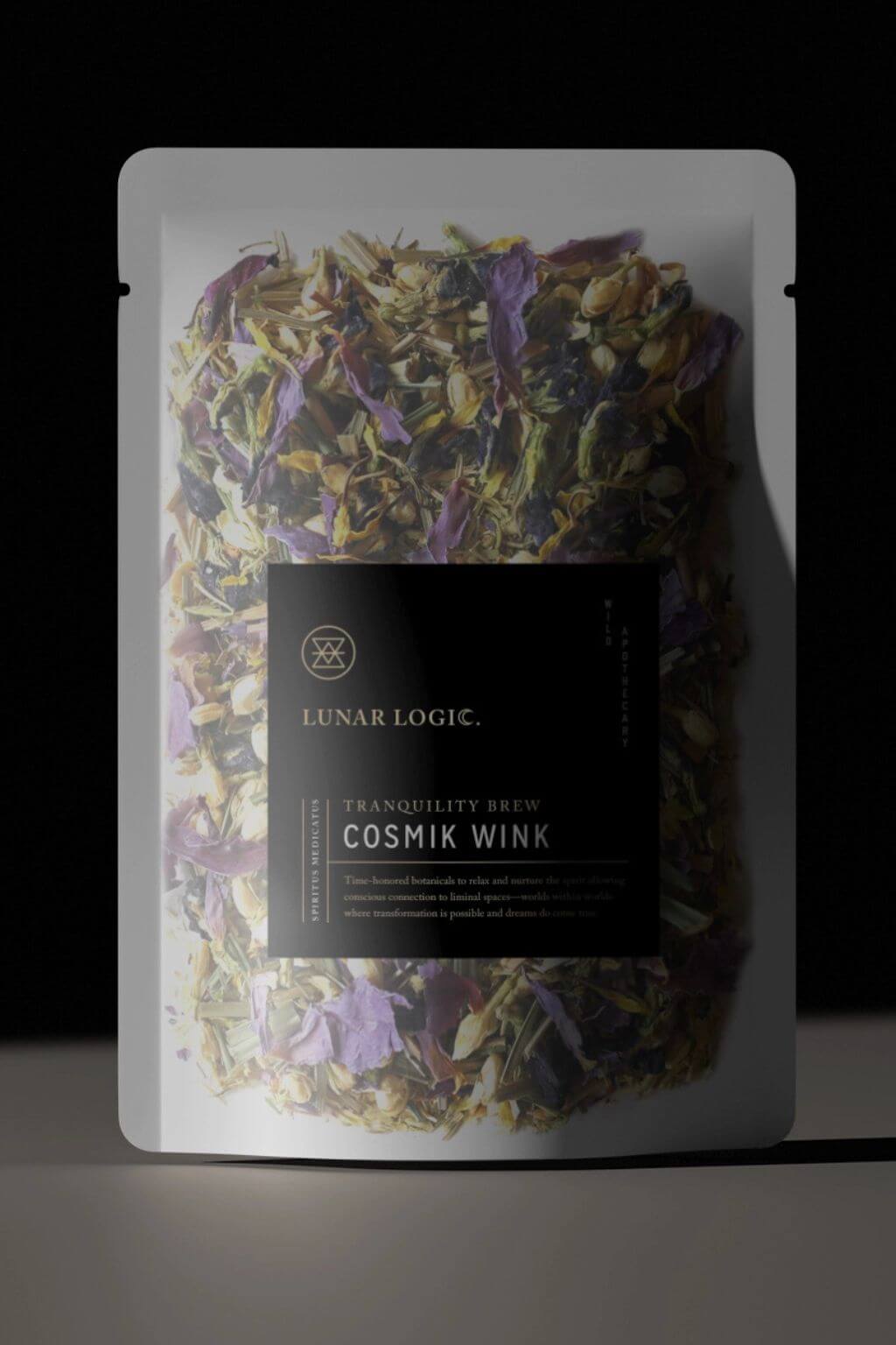 Lunar Logic Cosmik Wink Tranquility Tea loose leaf herbal blend in resealable bag