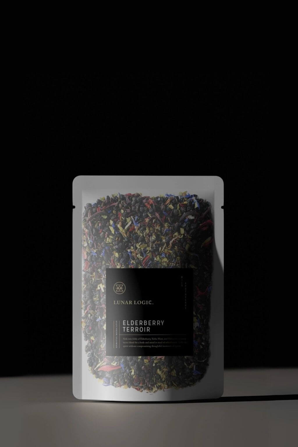 Lunar Logic Elderberry Terroir loose leaf herbal tea in resealable pouch