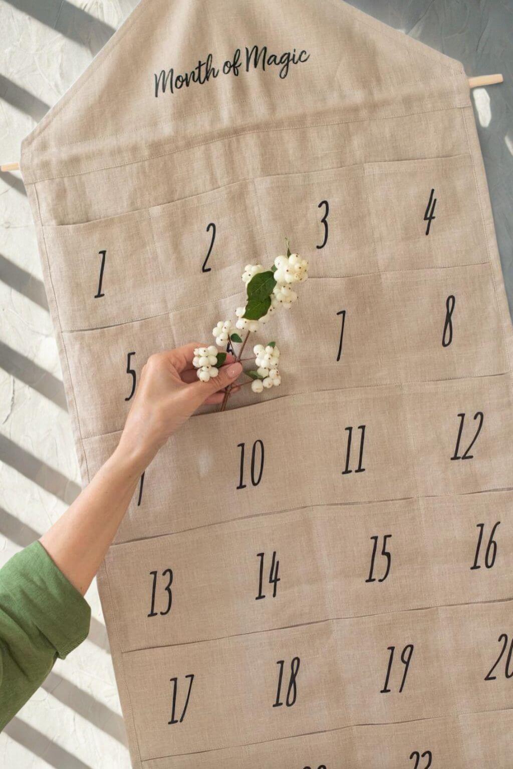 Linen Advent Calendar "Month Of Magic"
