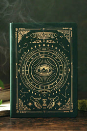Magic of I 2026 planner cover in Deep Moss with holographic gold foil and celestial eye motif