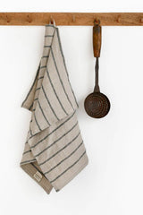 Black Stripe Natural Linen Towel | European Flax Kitchen Linen