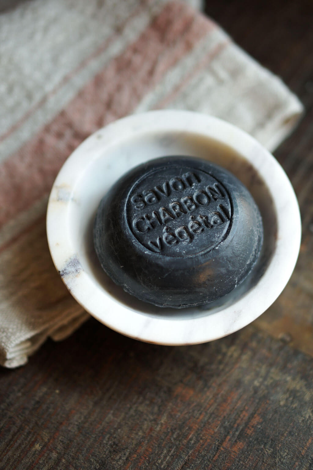 French Charcoal Soap in Wooden Box